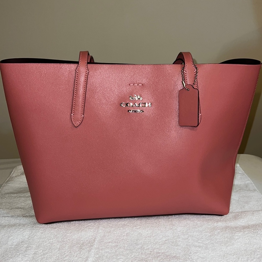Coach Pink Leather Tote Bag